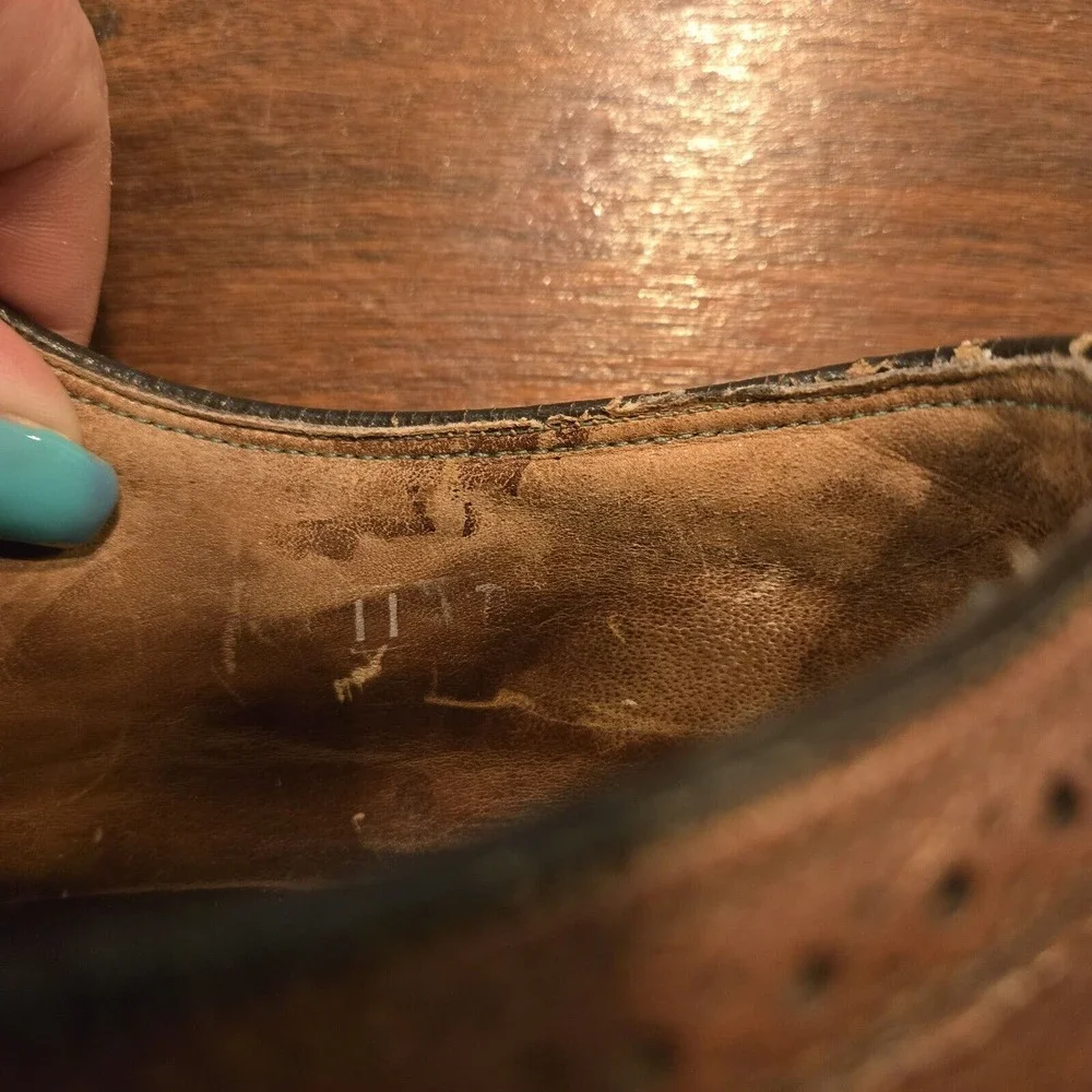 Vtg Florsheim Imperial Shoes Leather Wing-Tip‎ Brown 610750 Mens 11D